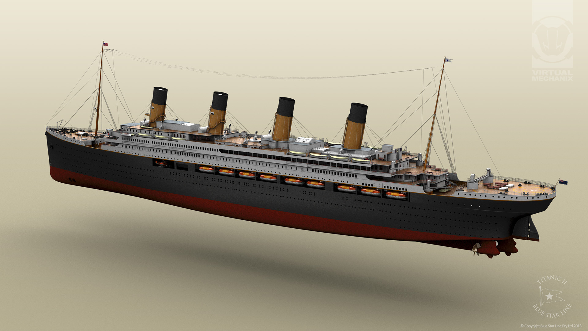 Titanic Exterior Rear 3D Visualisation